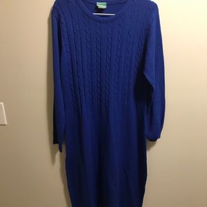 Blue sweater dress